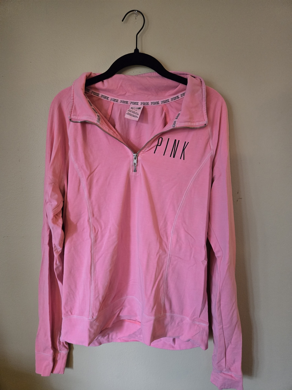 PINK Victoria's Secret Light Pink Half-Zip Pullover